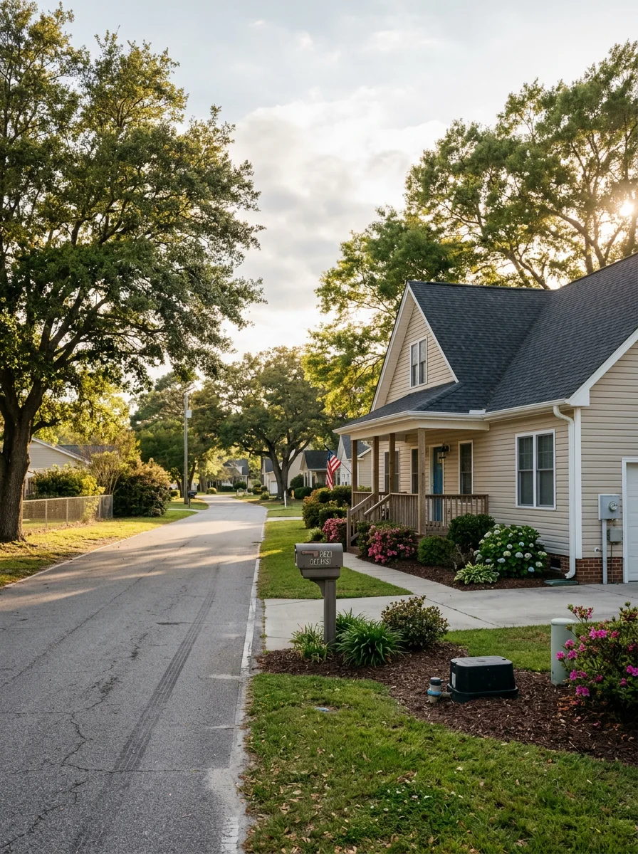 Homeowner standing in front of their Richlands property, representing the personal relationships we build with local families.